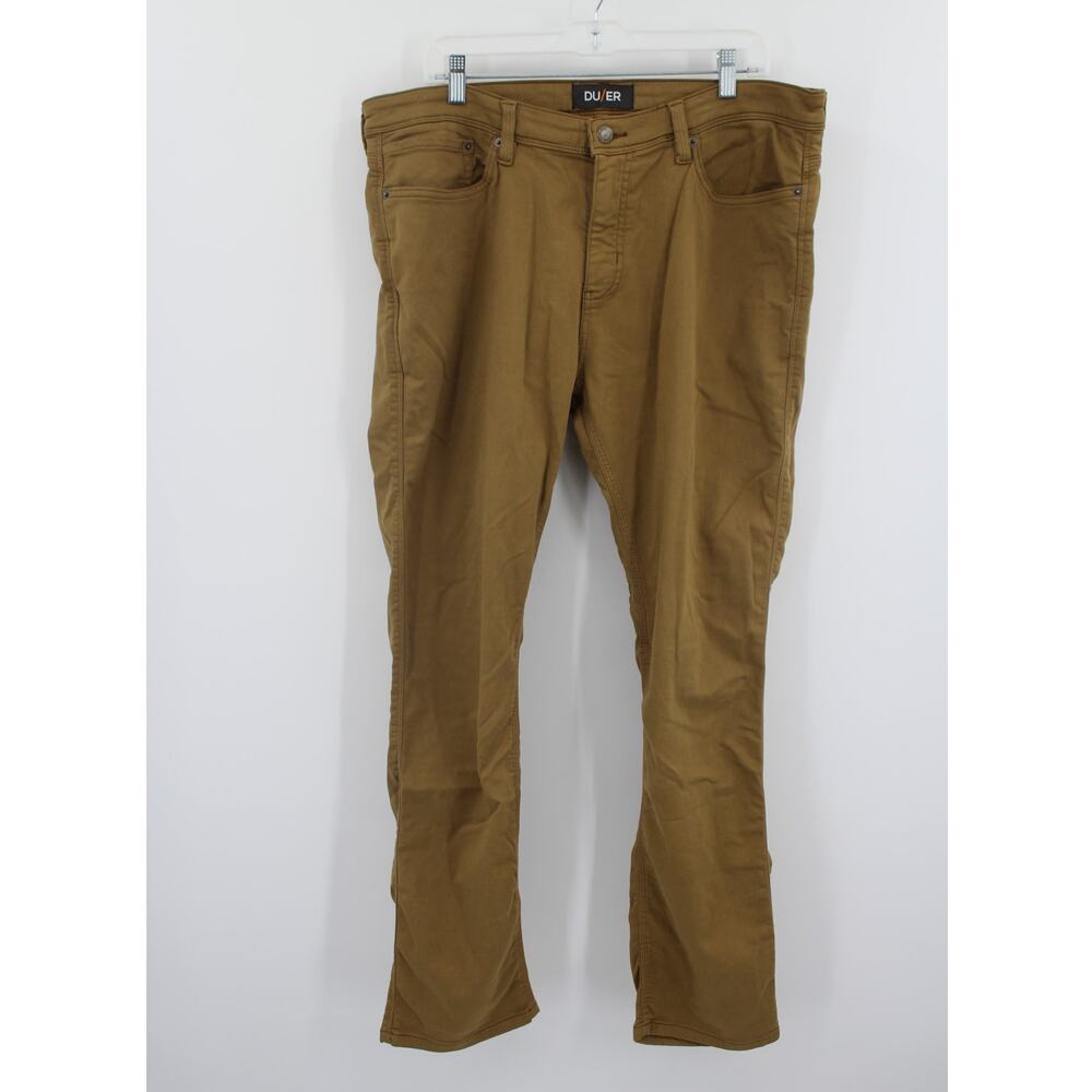 DU/ER Jeans Mens 38x32 N2X Relaxed Taper Stretch Brown Beige